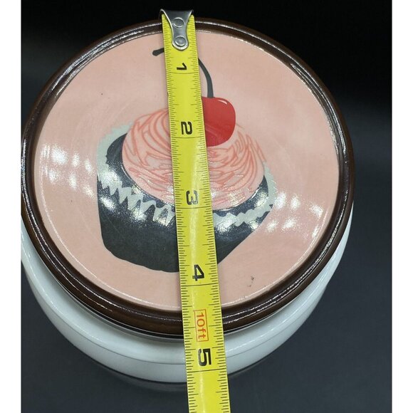 You and Me by Jessie Steele Ceramic Cookie Jar Kitchen Red Cherries “Cookies” - Picture 10 of 15